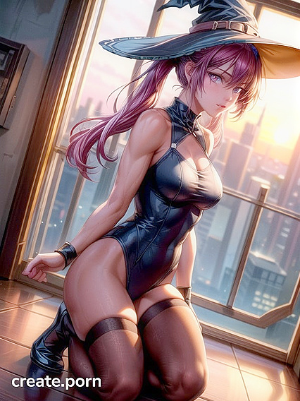 Submissive Witch Shows Off Her Busty Charms in Seductive Hentai AI Image
