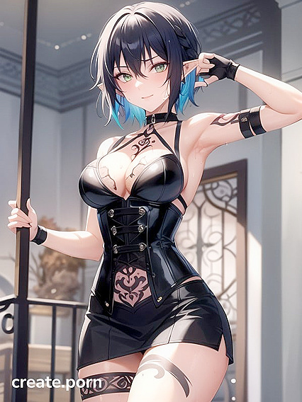 Natural Breasts and Bobcut Babe in Armor for Steamy Hentai AI Image