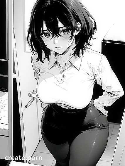Teacher with Hands on Her Massive Ass in Seductive Hentai AI Image