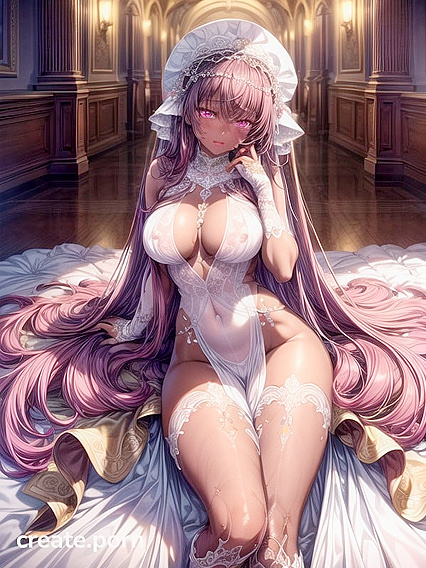 Fit Pink-Haired Beauty with Dark Brown Skin in Seductive Hentai AI Image