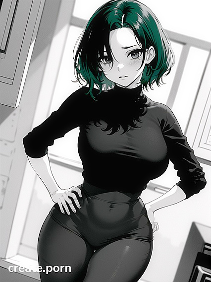 Embarrassed 18-Year-Old with Light Blue Hair in Steamy Hentai AI Image