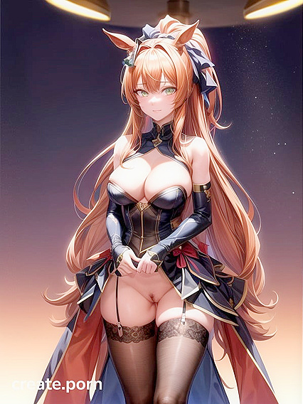 Horse-Tailed Girl 18+ with Animal Ears Seductively Eyes You in Steaming Hentai AI Image