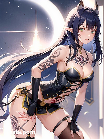 Sweaty Night with Naturally Perky Breasts in Seductive Hentai AI Image