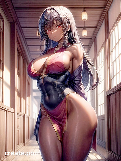 Fit Chick Shows Off Massive Breasts in Busty Hentai AI Image