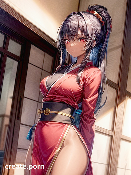 Long-Length Standing Sex with Round Breasts in Hentai AI Image