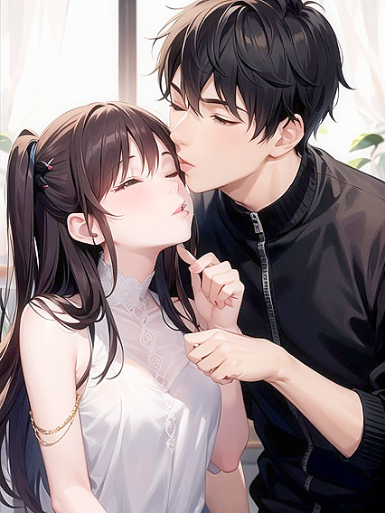 Teen 18+ Couple Engages in Passionate Kisses in Steaming Hentai AI Image