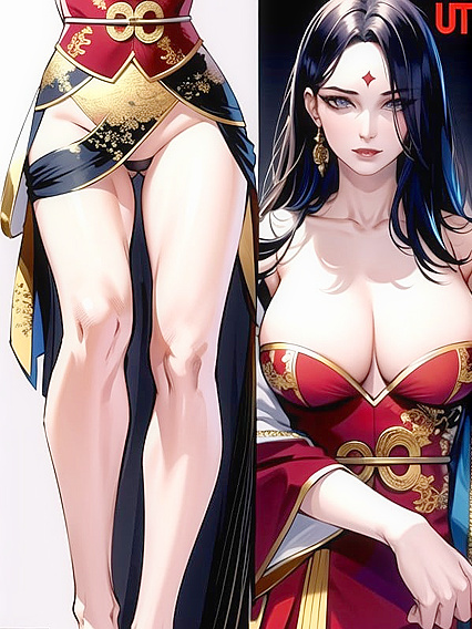 Beautiful Woman with Wide Hips Shines in Erotic Comic Hentai AI Image