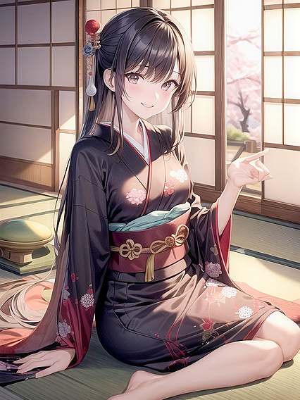 Skinny Girl 18+ in Kimono Enjoying Passionate Sex on Tatami Mats