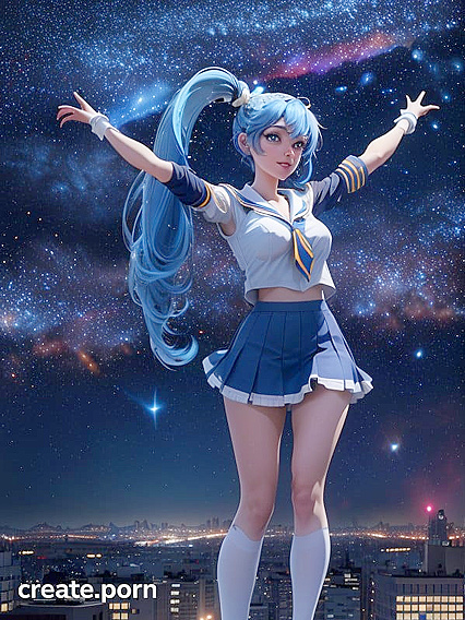 Blue-Eyed-Girl 18+-with-Sailor-Collar-Dancing-in-Starry-Night-Sky-AbsurdRes-HD-Porn
