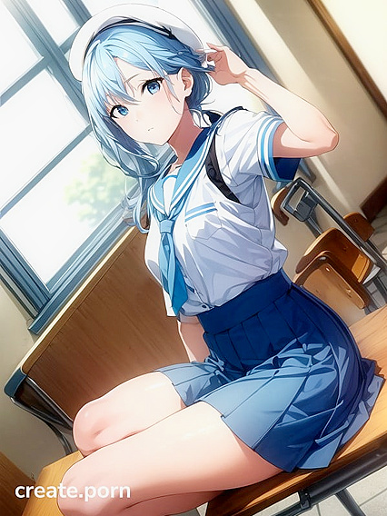 Bored Seduces Teacher at Desk in Steamy Classroom Hentai AI Image
