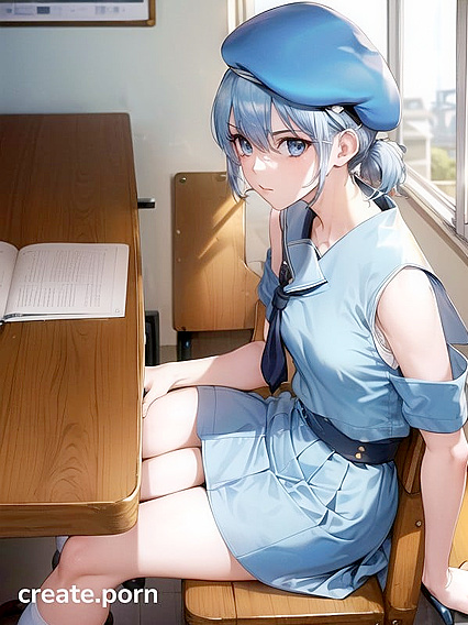 High-Res Beret Wearing Girl 18+ in Safe-for-Work Hentai AI Image