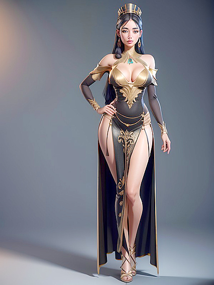 Off Shoulder Outfit Showcases Wide Hips and Lush Cleavage in Seductive Hentai AI Image