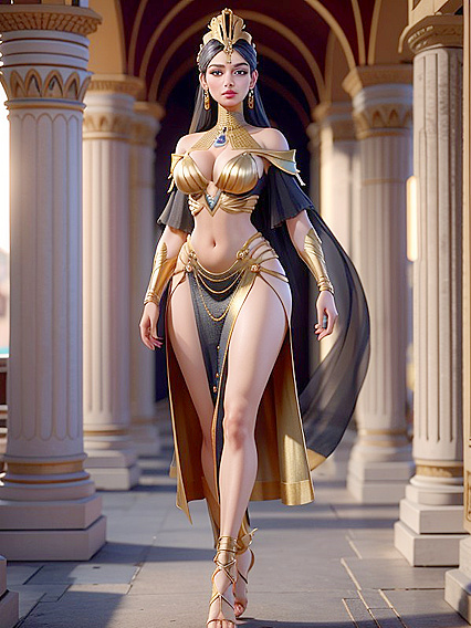 Off Shoulder High Slit Outfit in Not Safe for Work Hentai AI Image
