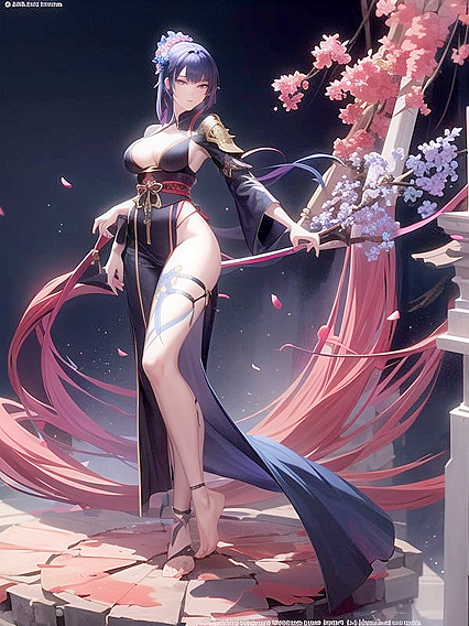 Japanese Beauty with Wide Hips Seduces in Hot Hentai AI Image