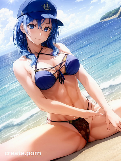 Sunny with Blue Hair Takes On Frontal Action in Seductive Hentai AI Image