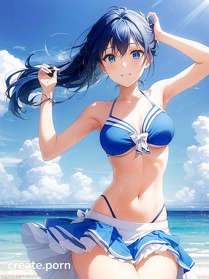 Wavy Hair Flirting in the Breeze - Seductive Swim Session Stares Straight at You