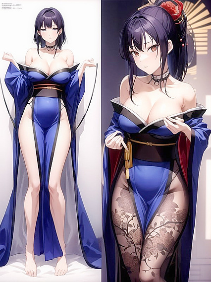 Kunoichi in High Slit Outfit Seduces in Steamy Hentai AI Image