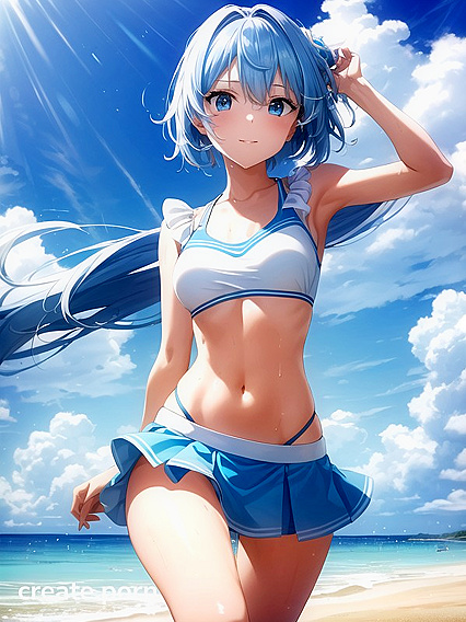 Skinny Girl 18+ Shows Off Her Navel in Happy Hentai Fun