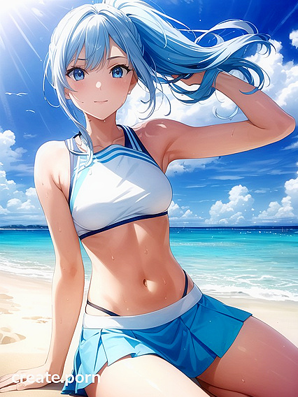NavelExposed Smiling Girl 18+ in Laughter-Filled Hentai Pleasure