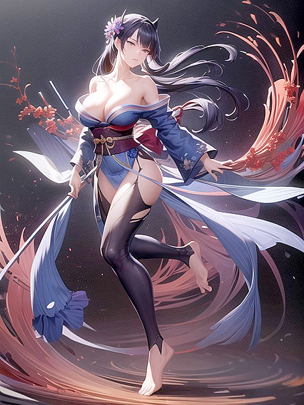 Wide Hips and Stunning Face in Explicit Hentai AI Image