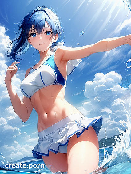 Happy Hentai Fun with Blue-Haired Beauty in Sexy Ponytail Adventures