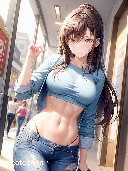 Pale-Skinned Beauty in Denim Jacket Exploring Intense Hentai Pleasures