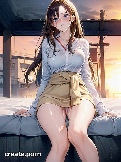 Legs Crossed and Showing Off Her Curvy Assets in Seductive Hentai AI Image
