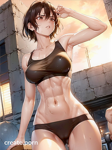 Muscular Teen 18+ with Perfectly Sculpted Ass in Sensual Hentai AI Image