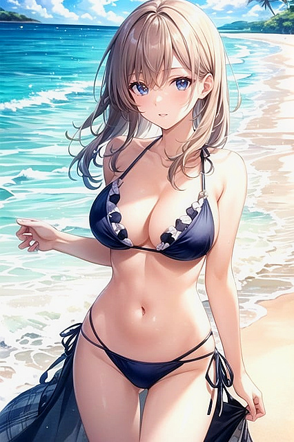 Multicolored Messy-Haired Beauty Blows Her Way Through Intense Hentai AI Image