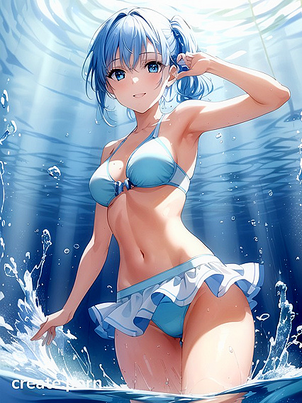 Palmes Laughs and Splashes Water While Teasing You in Blue-Eyed Hentai Bliss