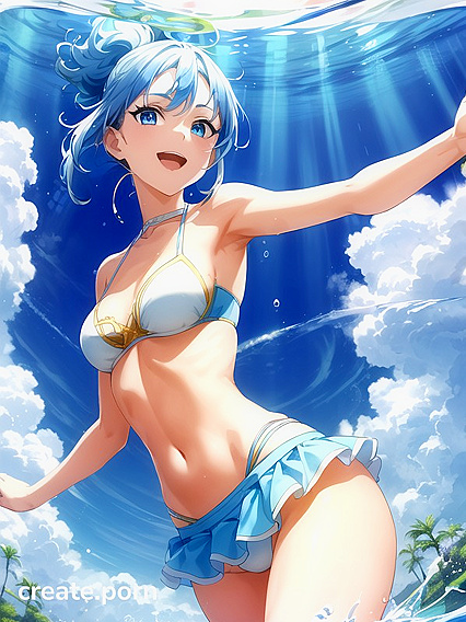 Fooling Around with Small Breasts - Seductive Body Revealed Underwater Hentai Pleasure