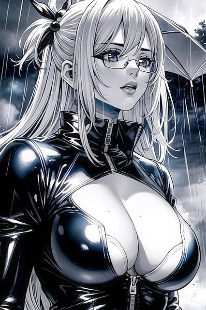 Aqua from Konosuba Wears Latex Gloves and Suit for Steamy Hentai AI Image
