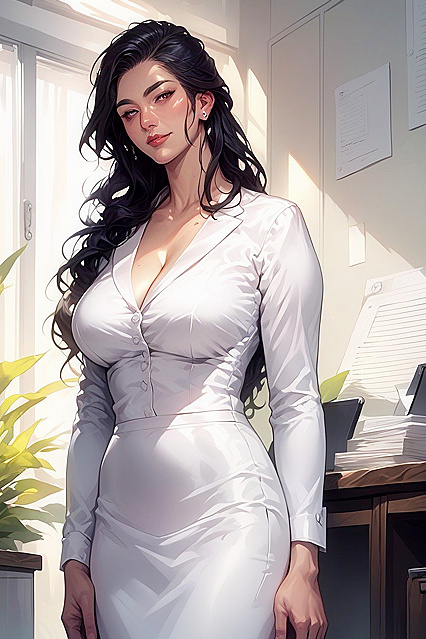 Woman with Dark Eyes Enjoying Intense Hentai AI Pleasure