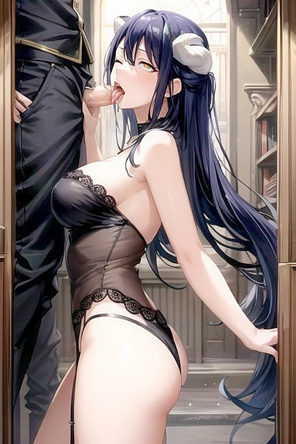 Albedo from Overlord Leans In for Intense Ahegao Moments in Hentai Hentai AI Image