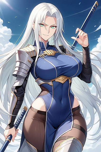 Smirking Female Sephiroth Dominates the Battlefield in Intense Hentai AI Image