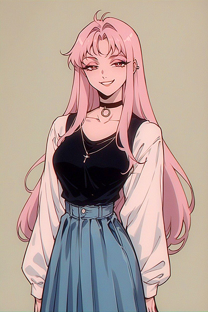 Huge Ass and Hairy Armpits with Green and Black Emo Hairstyle Hentai AI Image