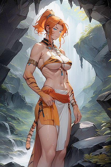 Cave Exploration with Tight Asses in Juicy 18+ Hentai AI Image