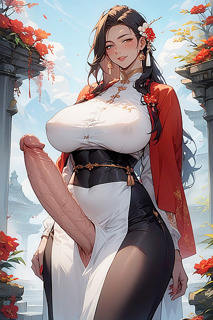 Gigantic Breasts and Giant Dick in Steamy Hentai AI Image