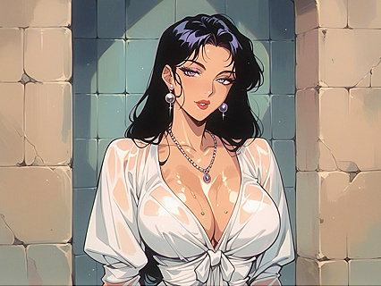 Massive Ass and Oily Skin in Black-Haired Hentai AI Image