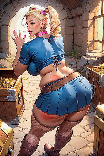 Mage with an Extremely Large Ass Bends Over for Steamy Hentai AI Image