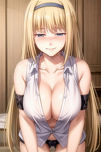 Unbuttoned Office Shirt Reveals Tiny 18+ Tits in Seductive Hentai AI Image