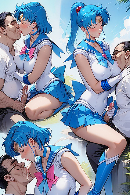 Blonde Nurse in Blue Boots Teases with Handjob in Seductive Hentai AI Image