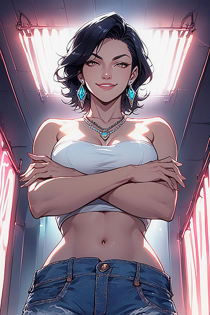 Brazilian Beauty with Short Hair Takes On One Lucky Guy in Steamy Hentai AI Image
