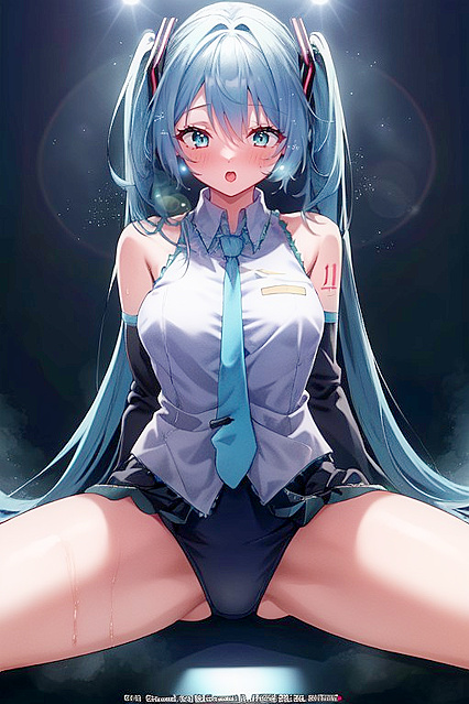 Haizune Miku into Seductive Splits forSTEAMY Hentai Pleasure