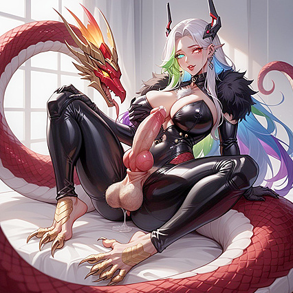 Robot Futanari in Silk Bodysuit Teases with Seductive Toe Play