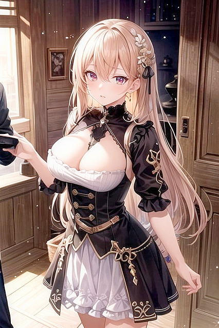 Visible Nipples and No Panties in Tight Clothes Hentai AI Image