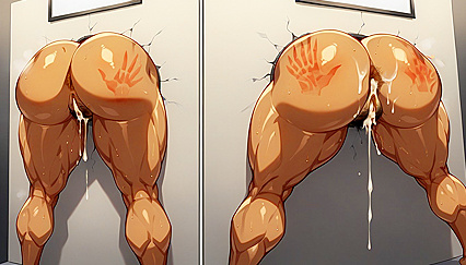 Tomboy with Large Arms and Gaped Asshole in Steamy Hentai AI Image