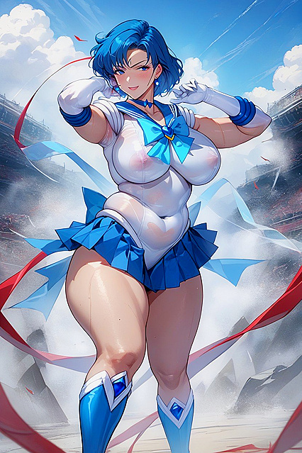 Sailor Mercury's Sexy Outfit Takes Center Stage in Seductive Hentai AI Porn