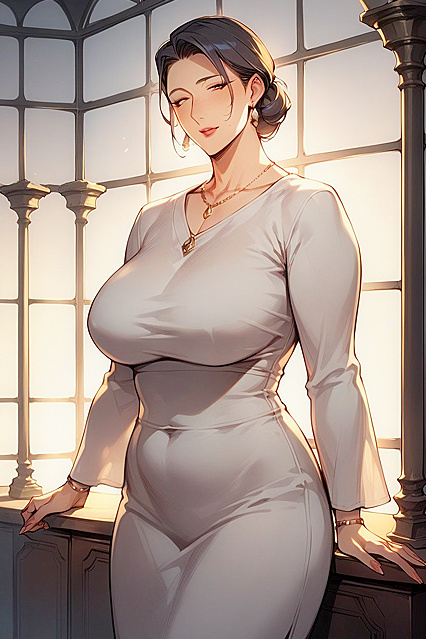Futuristic Robot Futanari with Ball Piercings Teasing Her Toes in Hentai AI Image