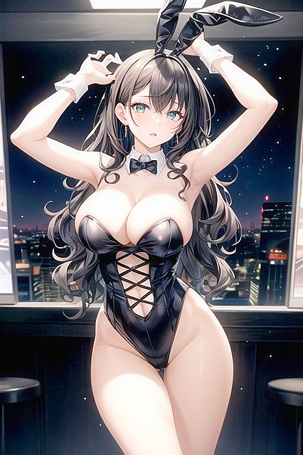 Curly-Haired Strip Club Dancer Shows Off Her Big Ass in Hentai Hentai AI Image